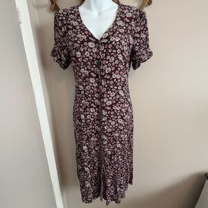 Vintage CLTO Juniors Floral Button Front Midi Dress 11 modern medium